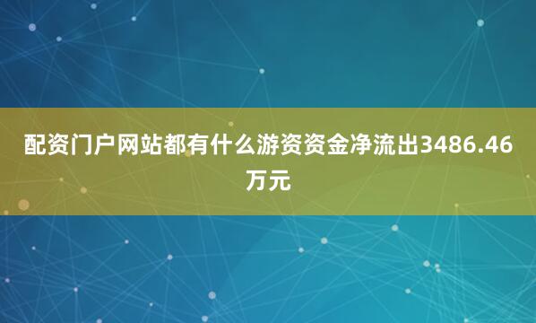 配资门户网站都有什么游资资金净流出3486.46万元